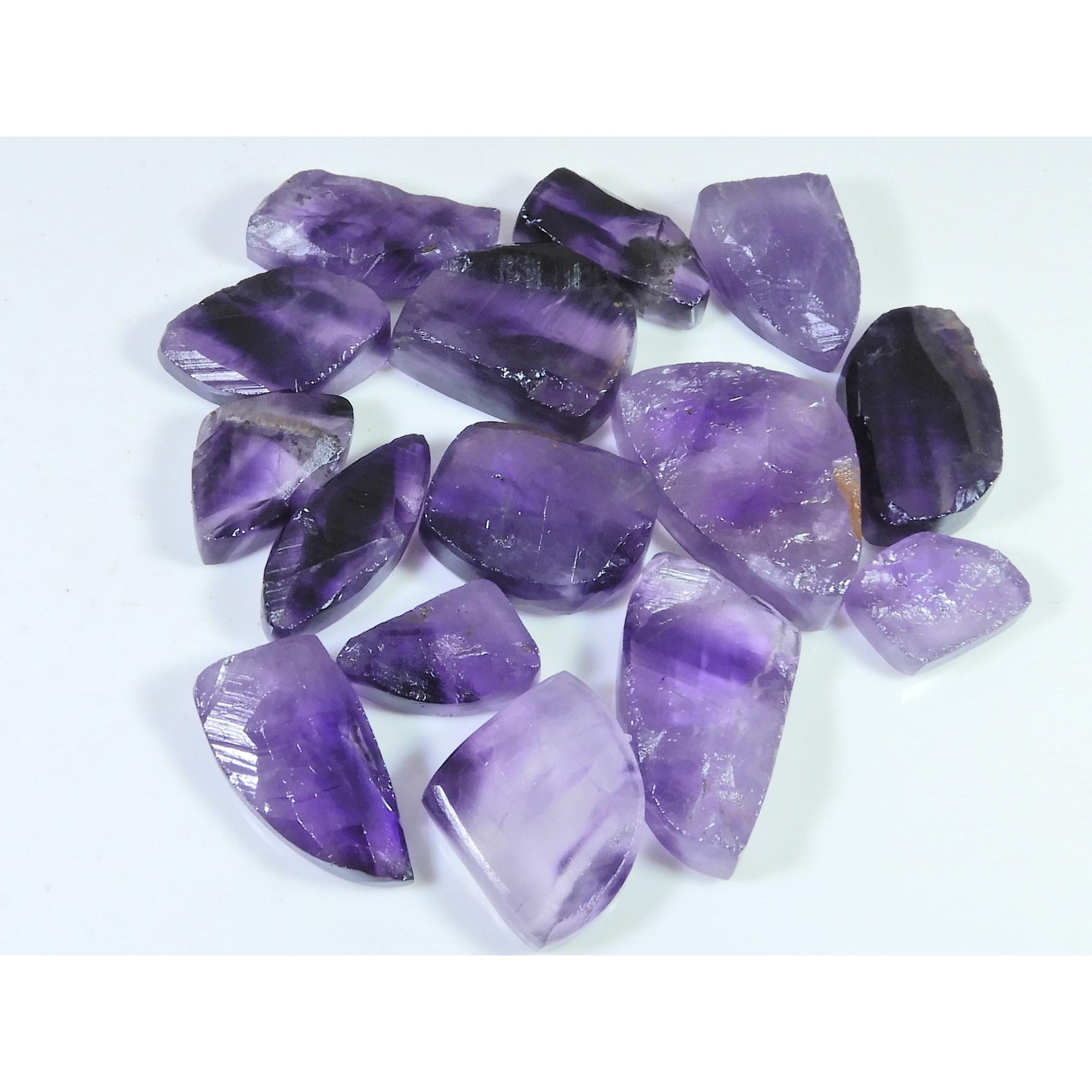 308Cts. Natural Amethyst Druzy Fancy Cabochon Loose Gemstone 15Pcs Lot C-1249