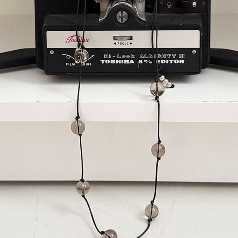 

August Harmony Smoky Quartz Pompom String Necklace One