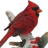 Cardinal Resin Statue Imitation Wood Carving Ornament Handmade Unique Art Carving Work Statue Decor Small Animal Sculpture