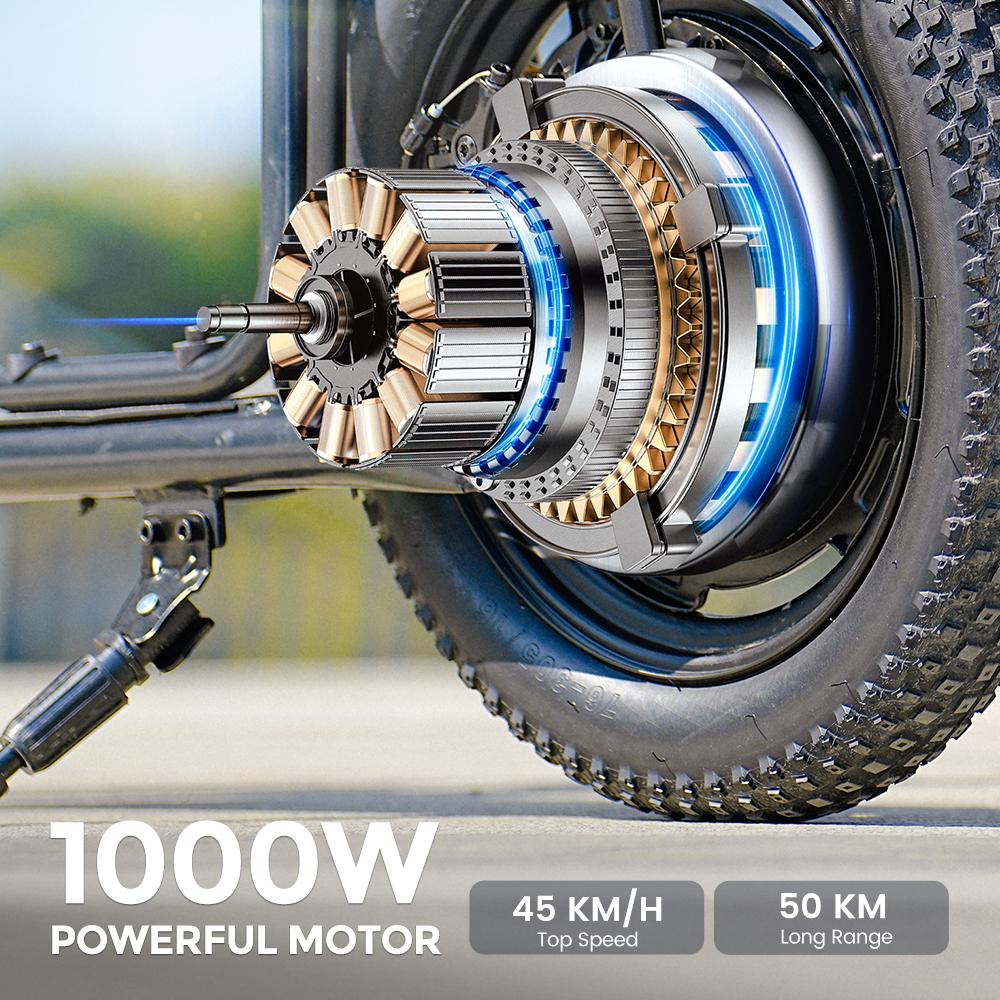 iScooter F7 Electric Scooter 1000W Motor 10.4Ah Battery 16'' Pneumatic Snow Tires 25KM/H Max Speed 64-72KM Range Adult Electric Scooters