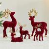 Glittering Christmas Red Deer Figurines Elegant Elk Glitter Deer Decor  Shop