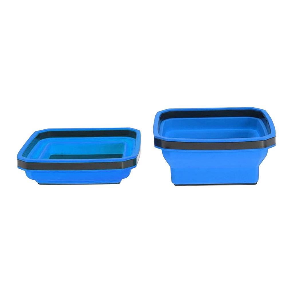 Silicone Foldable Magnetic Square Parts Storage Tray, Strong Magnetic Folding Storage Box