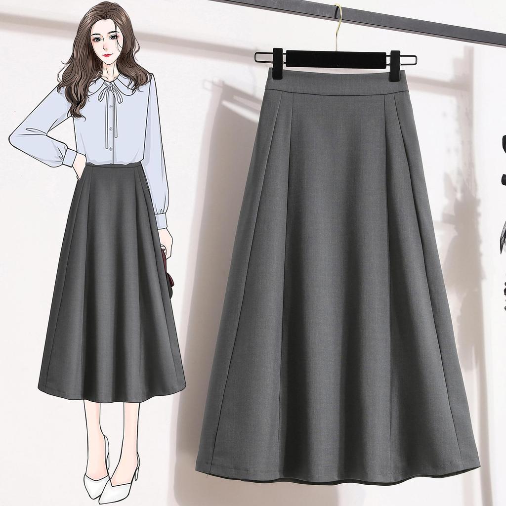 Women Summer Plus Size High Waist Skirts Vintage Elastic Pleated Elegant Long Skirts 5XL
