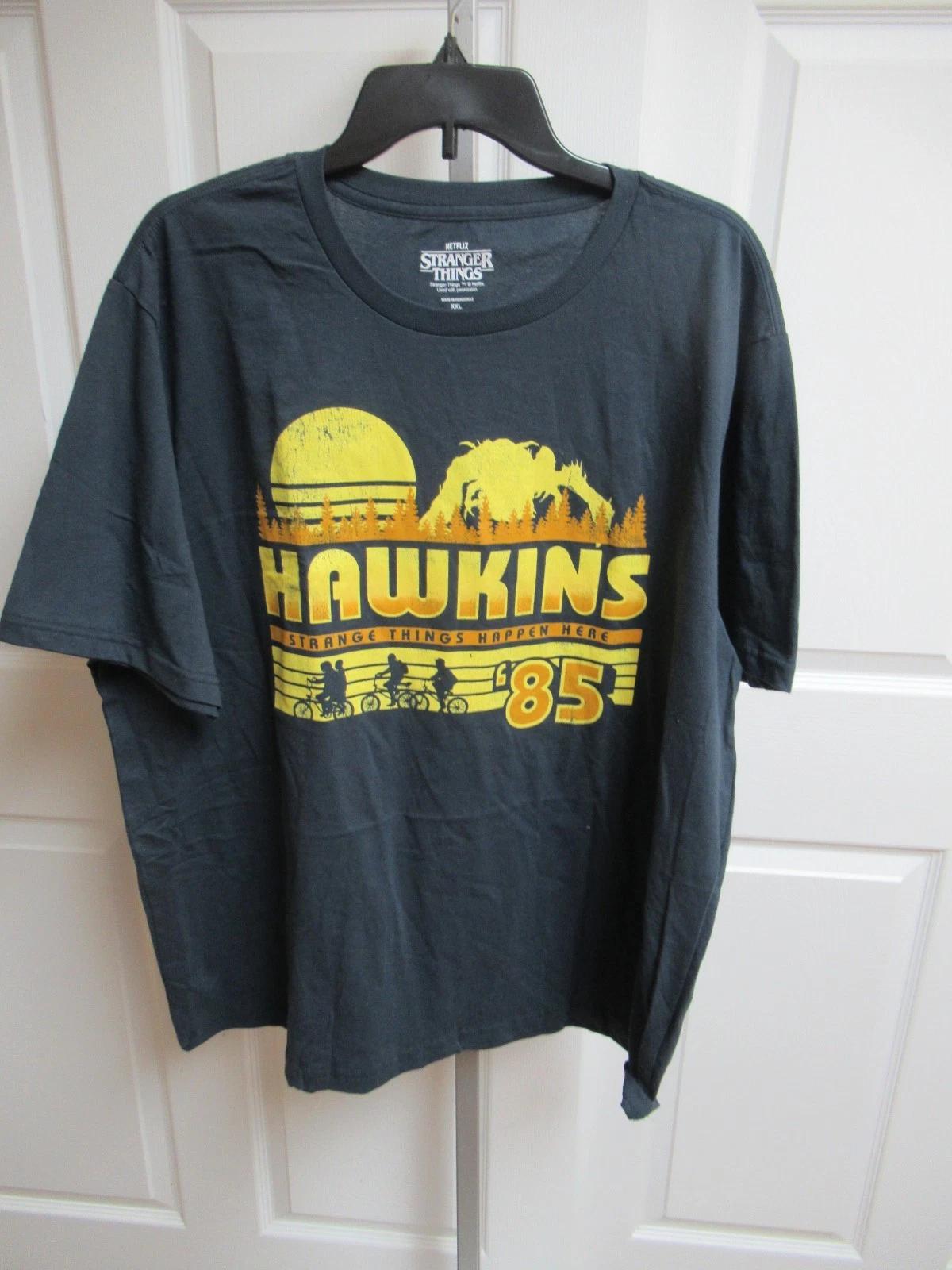 OLD MEN`S Netflix Stranger Things Hawkins Strange Things 85 Retro T-Shirt 4XL