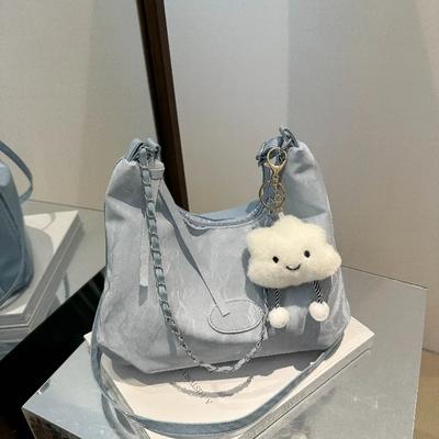 New Summer Chain Commuting Bag, Casual Student Soft Face Large Capacity Bag for Women, Fashi Single Shoulder Crossbody Bags