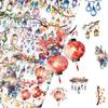 50 Pieces of Traditional Chinese Lantern-themed Sticker Notebook Covers for Handbooks and Diaries