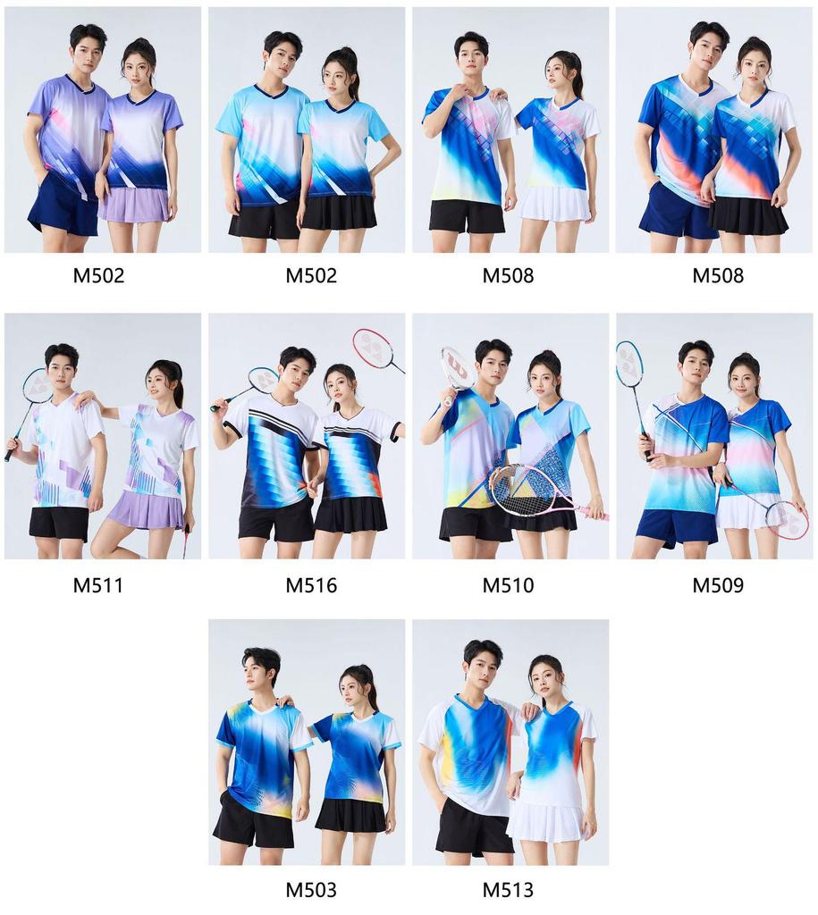 Quick-Dry Breathable Badminton, Tennis & Volleyball Uniform Set for Women & Men with Printed Numbers
