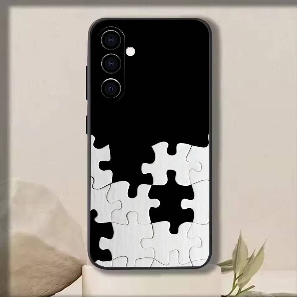 Kreatives Puzzle Handyhülle Schwarzes Silikon Weich Für Samsung Galaxy A73,A72,A71,A70,A53,A52,A51