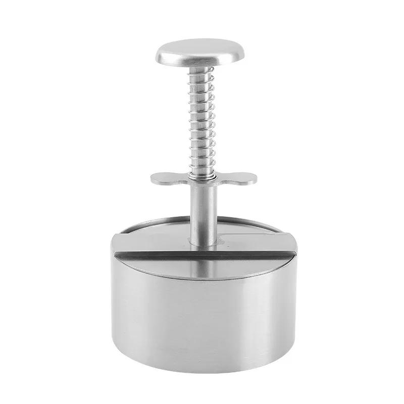 Presse à hamburgers en acier inoxydable 304, ronde antiadhésive, manuelle, moule à boules de riz, épaisseur ajustée, outils de cuisine pour barbecue au bœuf