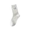 White Bow-knit Socks - Mid-calf Length, Suitable for Sports, Odor-resistant and Sweat-absorbent, Suitable for Spring, Autumn and Winter for Girls.
