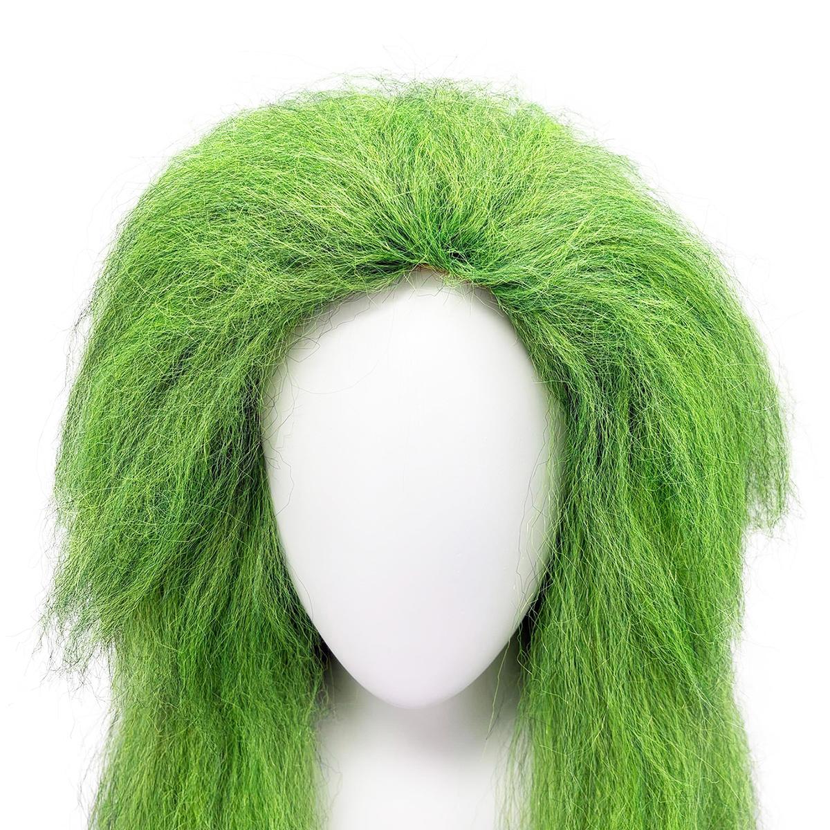 

Green Press Long Straight Hair Chemical Fiber Synthetic Wig Festival Party Birthday Party Daily Ware