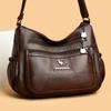 Multi-Pocket PU Hobo Bag for Women Large Capacity Casual Crossbody Shoulder Bag