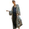 Viskose-Print Urlaubskimono-Cardigan: Long Beach Cover-Up mit Sonnenschutz