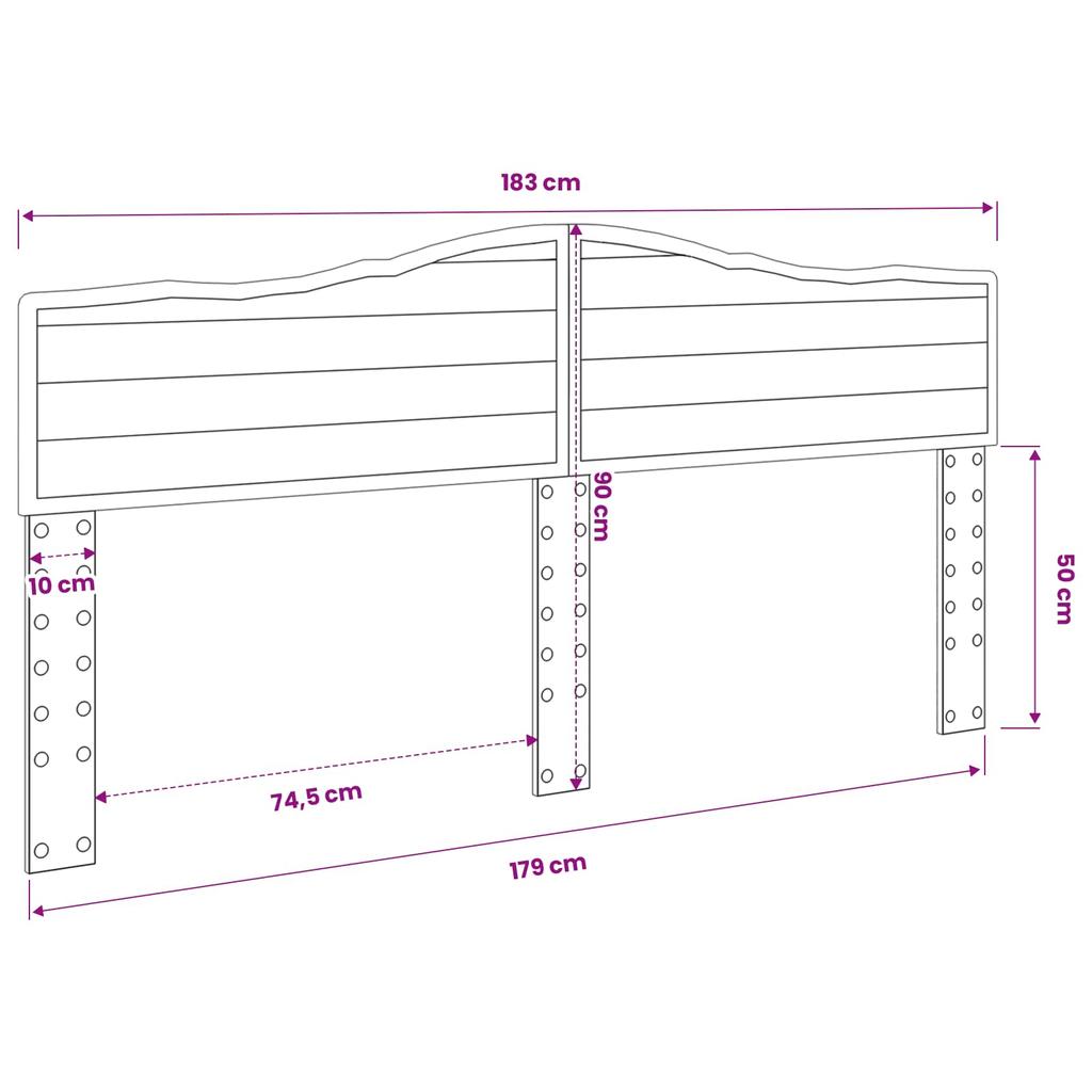 Headboard Smoked Oak Wood Based Material