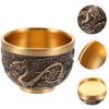 Chinese Style Copper Tea Cup Vintage Dragon And Phoenix Pattern Teacup Embossed Cup Home Decoration Brass Ware Crafts