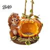 Easy Clean Hanging Bird Feeder Resin Squirrel Feeder, Outdoor Decorative Tree Garden Wild for Backyard Patio Decoration Weather Resistant House