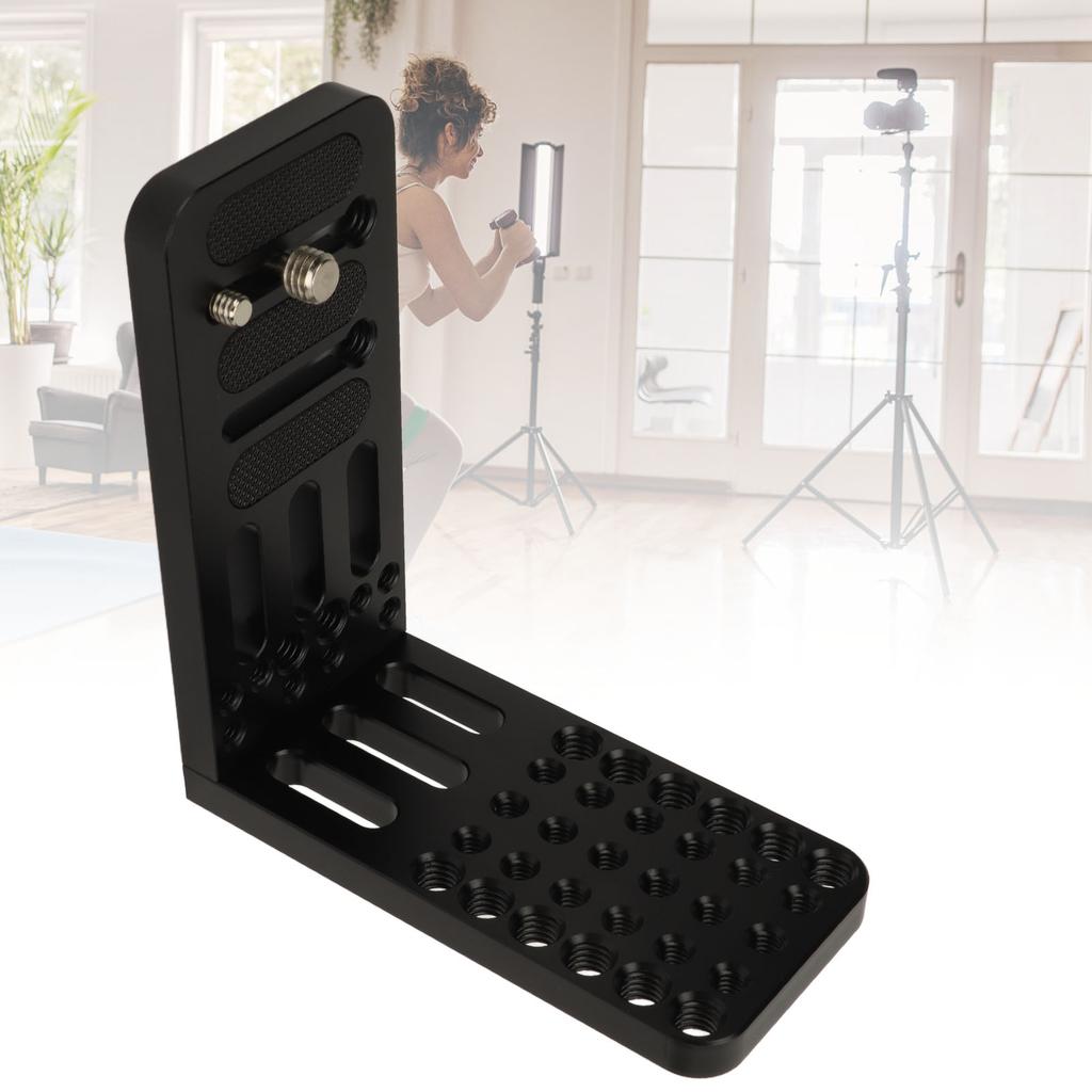 Camera L Bracket Quick Release Plate Vertical Horizontal Switching with 1/4in 3/8in Screw Hole 44.1lb Camera Mount Plate for Video