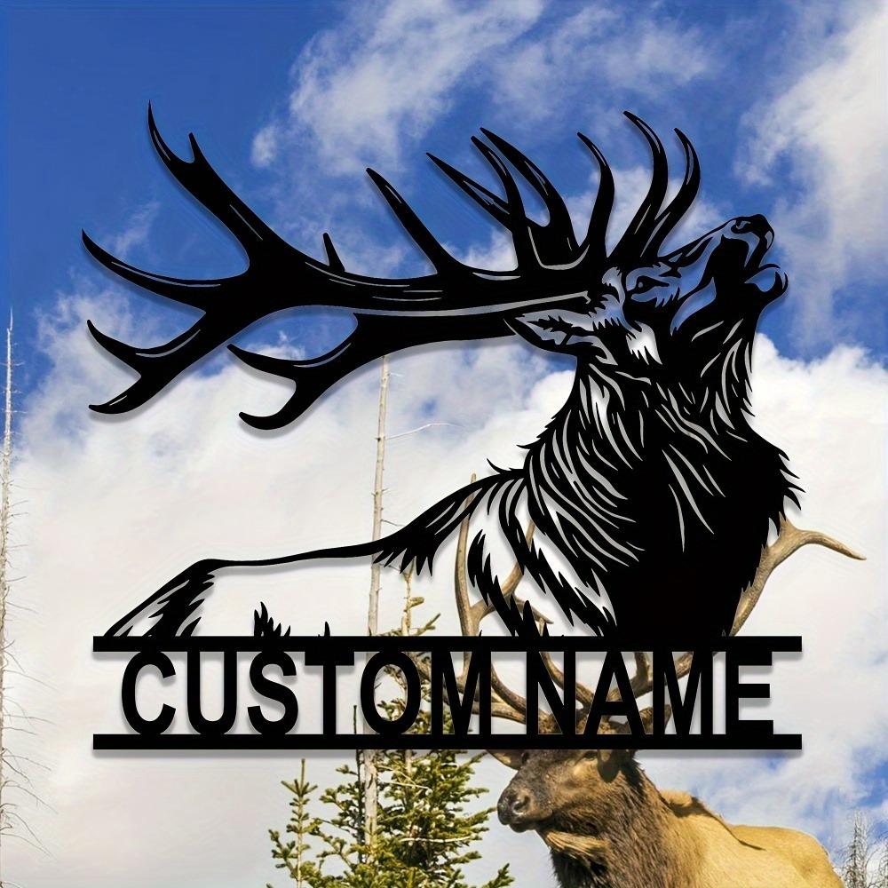 Metal Reindeer Wall Art, Black Iron Silhouette, Adhesive Decorative Sculpture, Indoor Hanging Sign, Home Decor
