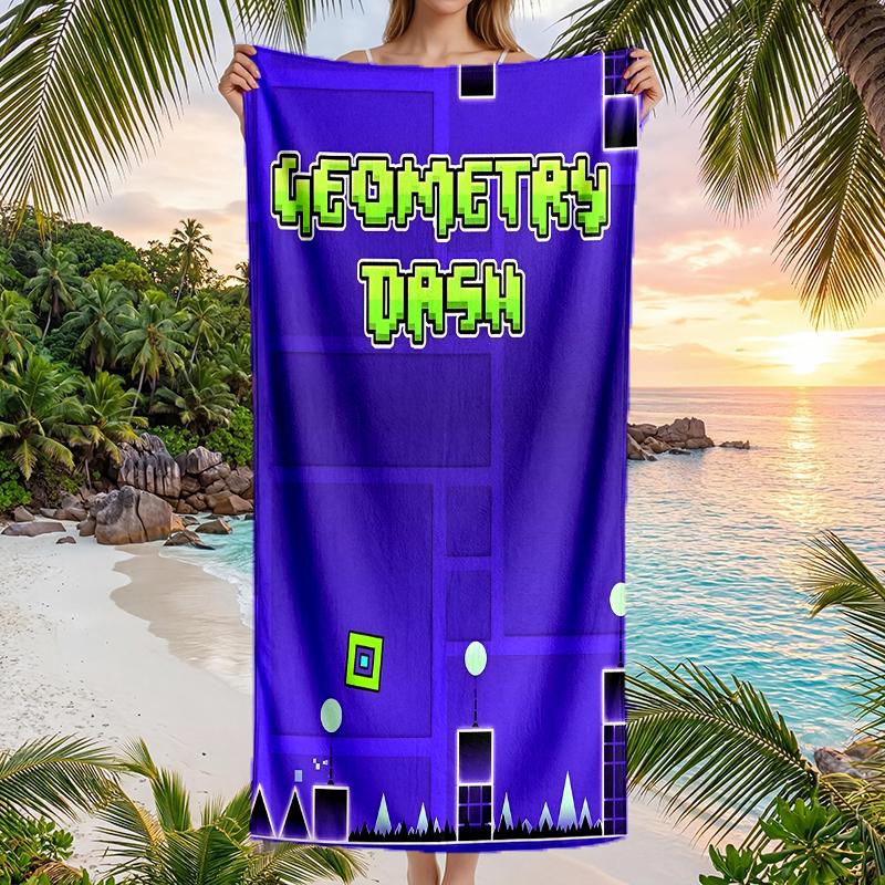 Geometry Dash Módní osuška: Ideální pro letní dobrodružství Měkké, savé a rychle schnoucí vhodné pro plavání a koupání