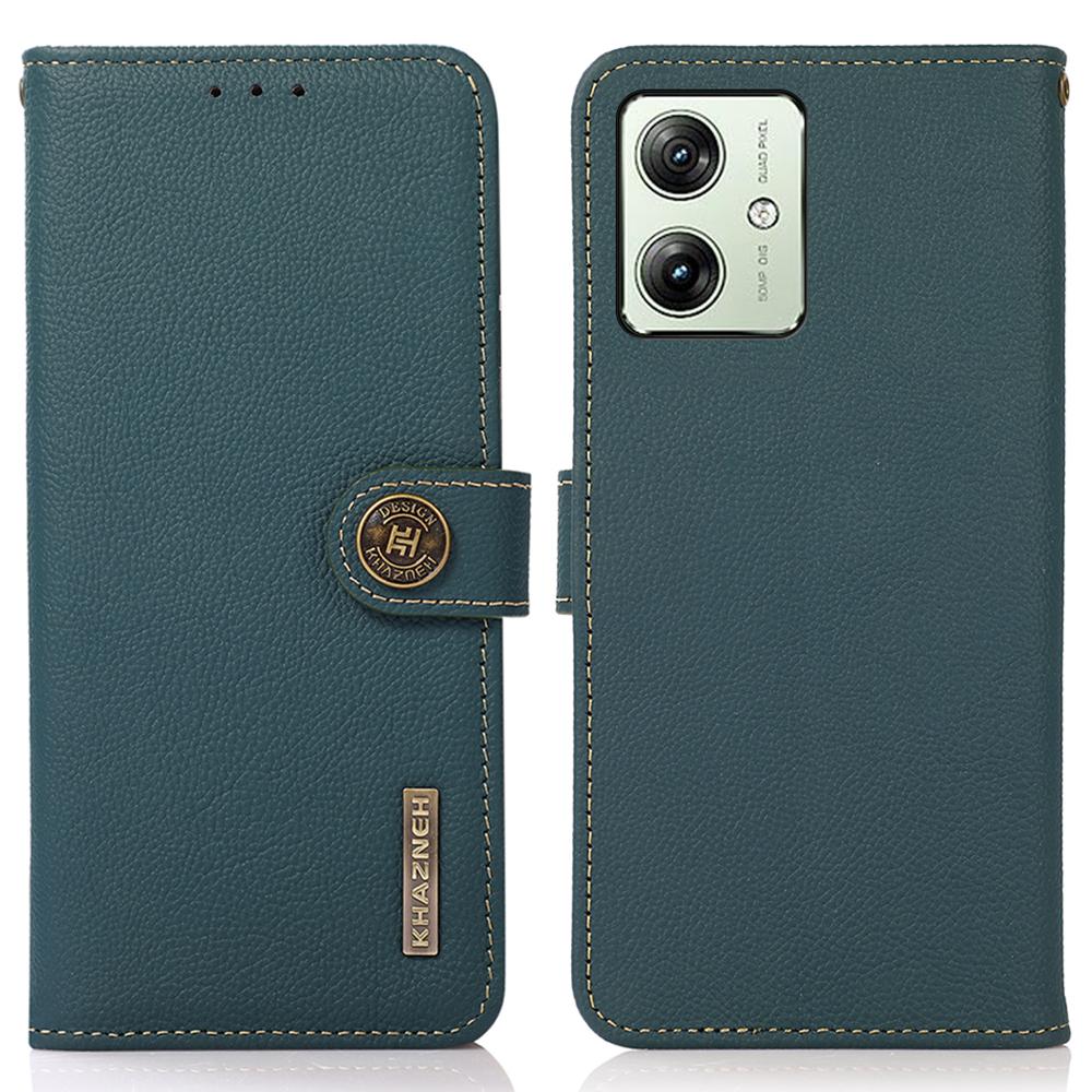 For Motorola Moto G64 5G Case Genuine Cow Leather Wallet Phone Cover
