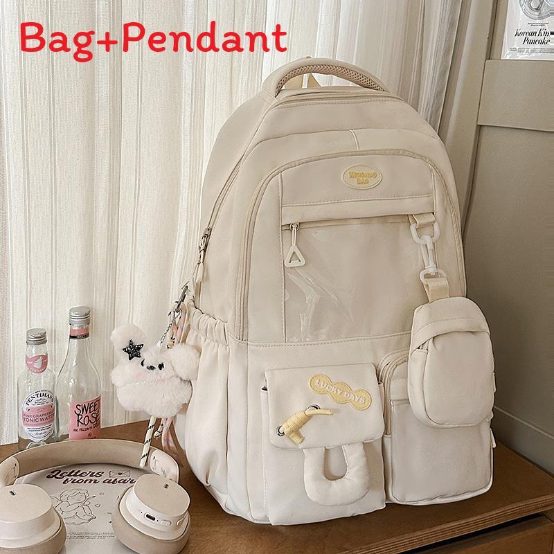 Sweet Girl Backpack With Fabric For School Use
