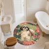 Shih Tzu patroon rond vloerkleed, Vloerkleed voor Woonkamer Slaapkamer Bank Speelkamer Decoratie, Antislip Vloermat, Feestdagen Cadeaus en Verjaardagscadeaus