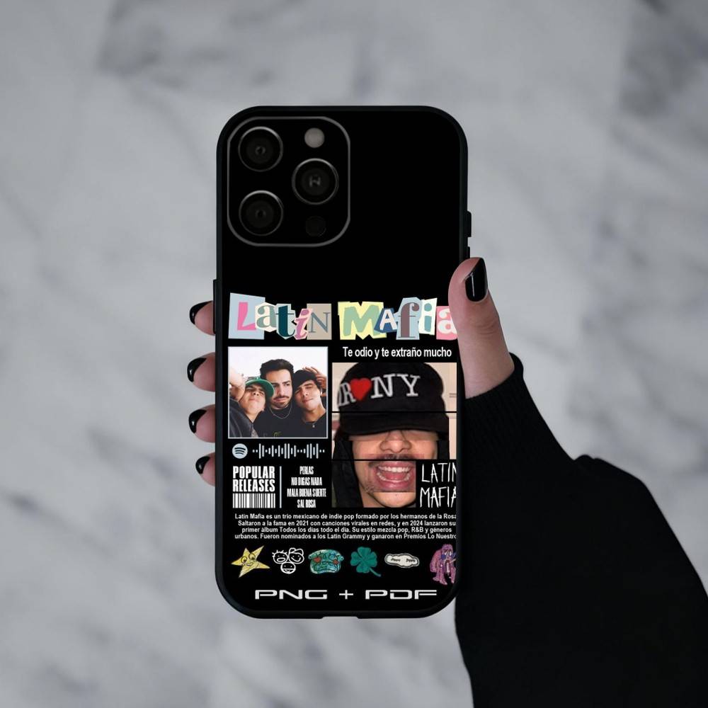 

L-Latin Mafia Phone Case For iPhone 17pro,16,15,14,13,12,11 Plus,Pro Max,XS,Soft Silicone Black Cover iPhone14Plus