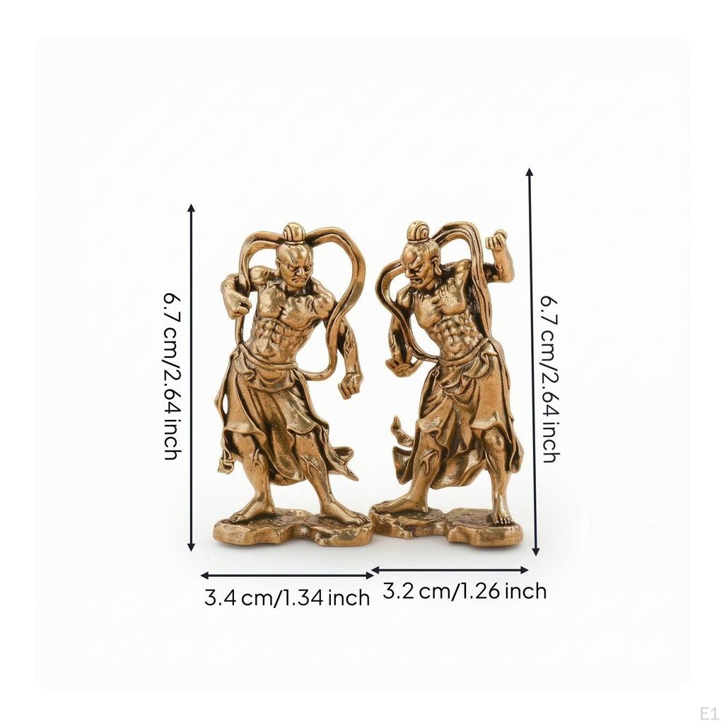 Fighter Figurine Miniature Tabletop Ornament AntiqueStyle Decorative with Base for