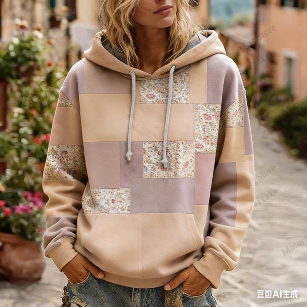 Retro Floral 3d Print Women's Hoodies European American Style Hoodie Women Fashion Casual Sweatshirt Women Clothes Top