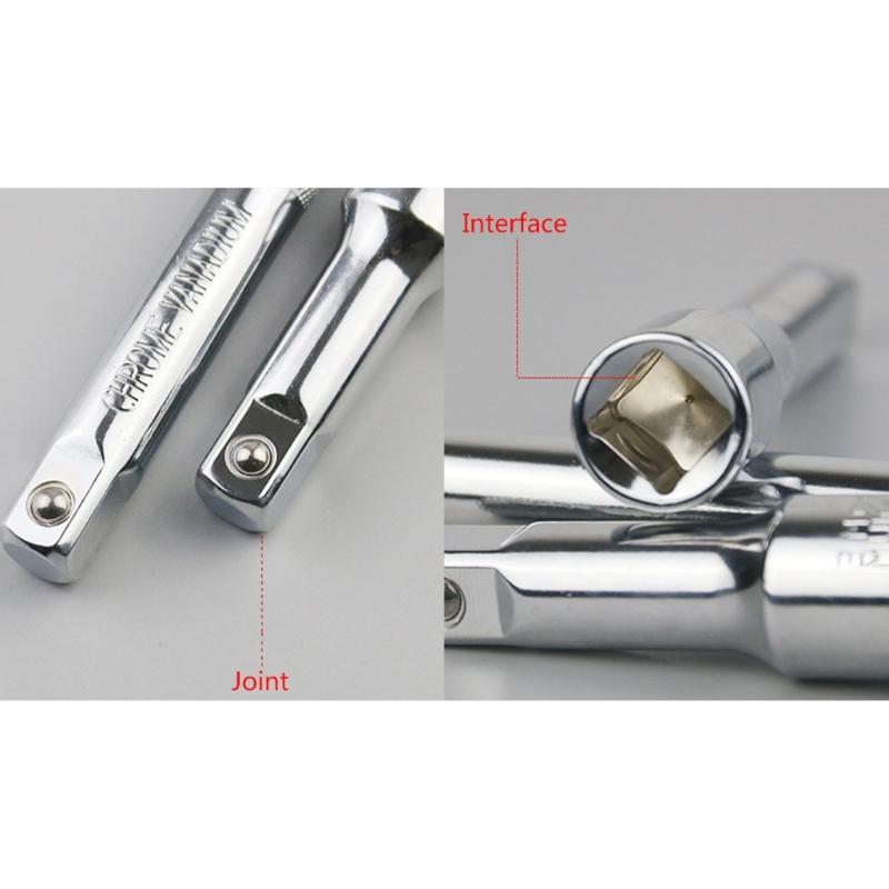 1/4 3/8 1/2 Socket Ratchet Wrench Extension Bar 50/75/100/125/150/250mm Long Bar Steering Sleeve Connecting Rod