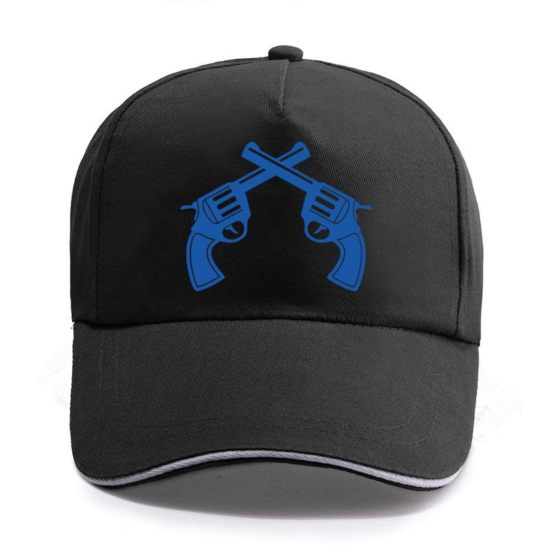 New Summer Double Gun Shooting Pistol Print Cap Unisex Women Unisex Cotton Hat Snapback Hats Trucker Cap SunHats