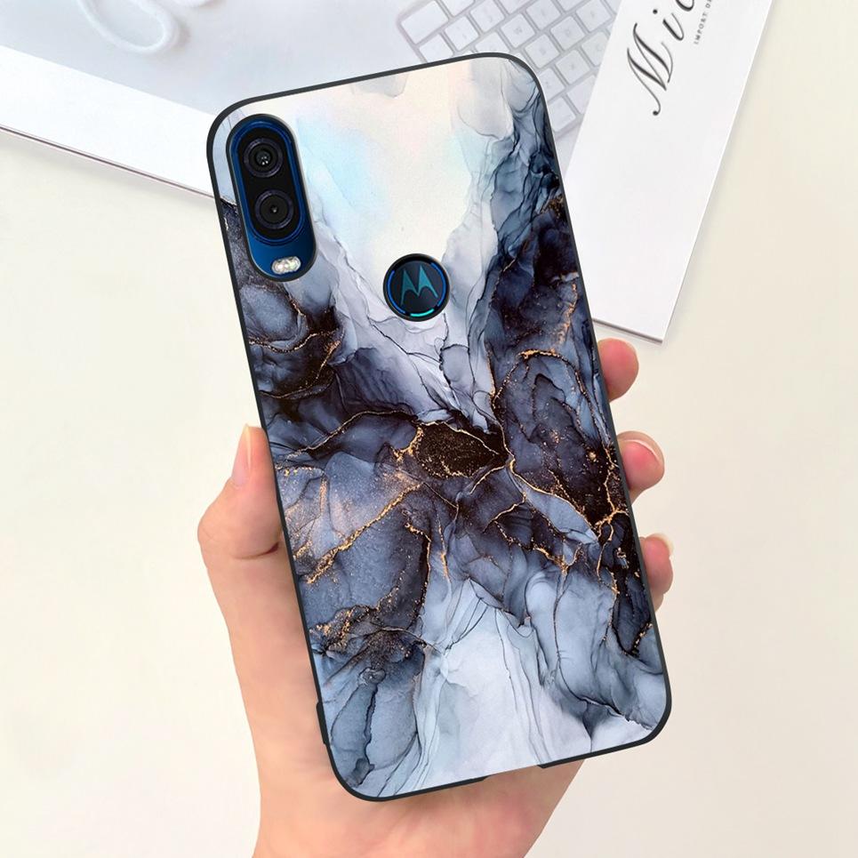 For Motorola One Vision Case One Macro BaCK Cover Gothic Black Cool Fashion Phone Mask For One Vision OneMacro Bumper Soft Matte