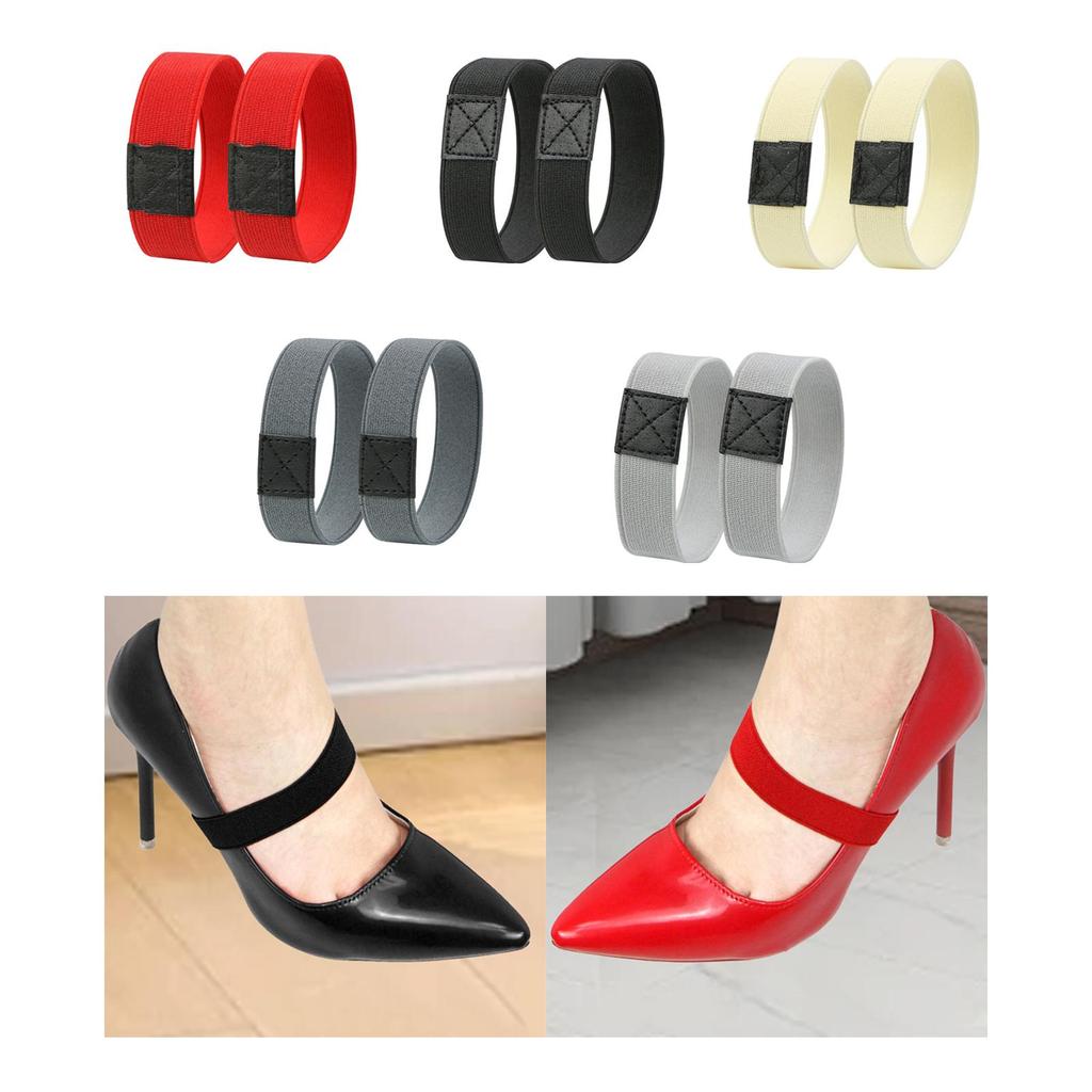 2 Pieces Elastic Shoe Straps for Women Girls Belt Shoelaces Elastic Band for Flats Leather Shoes Dance Shoes Stilettos Sandals