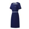Elegant Professional Short-Sleeve A-Line Dress