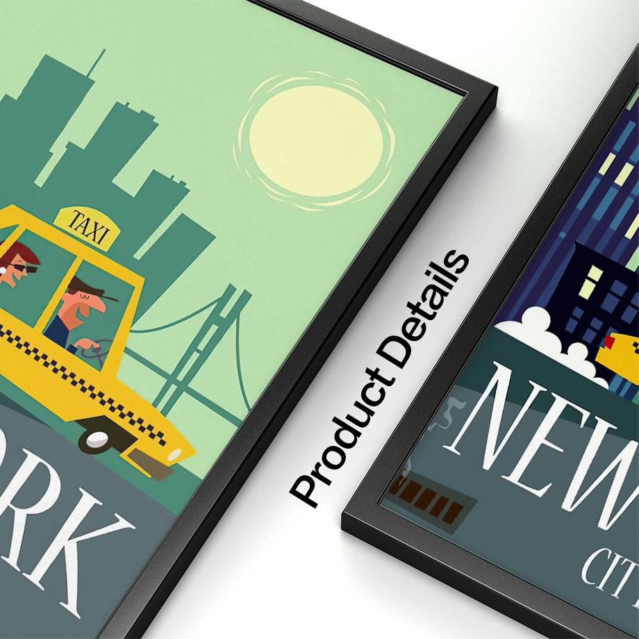 Turystyka światowe miasto Londyn Paryż Nowy Jork Cartoon wystrój salonu plakaty i druki obraz ścienny na płótnie obraz ścienny do domu