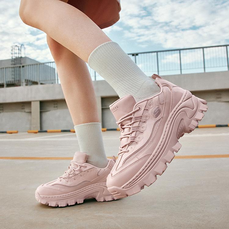 Skechers Hi-Ryze Honey Cake Shoes Sweet Cool Fashion Trend Shock Absorption Wear-Resistant Increased Height Low-Top Dad Shoes Women sneaker 177223-ROS