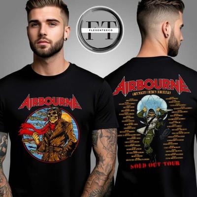 Airbourne Scorch Circle Tour 25 Taking Back Europe Two Sided Unisex T-Shirt Unisex T-Shirt