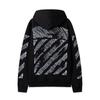 Off-White 2025 Autumn and Winter New Sketch Pattern Arrow Looped Hooded Sweatshirt for Men and Women