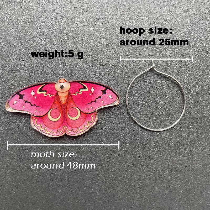 1Pair Cute Butterfly Woman Dangle Earrings Acrylic Gradient Colorful Moth Drop Earrings for Y2K Girl Birthday Gift