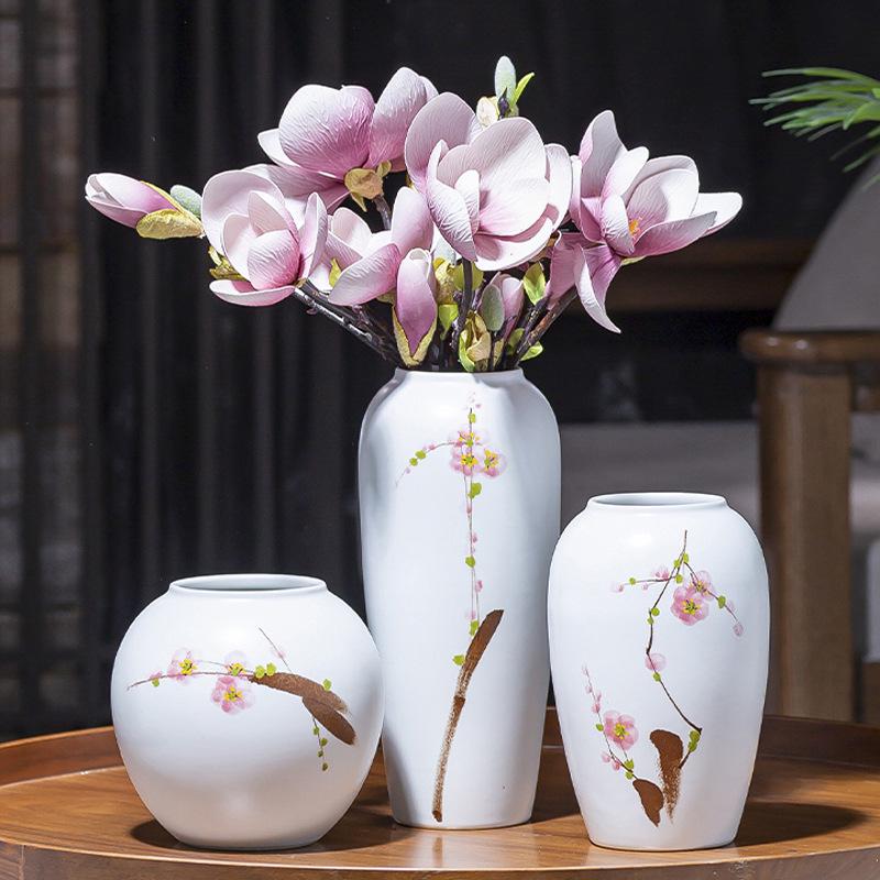 Modern Minimalist Ikebana Ceramic Vase for Living Room and Cabinet Decoration