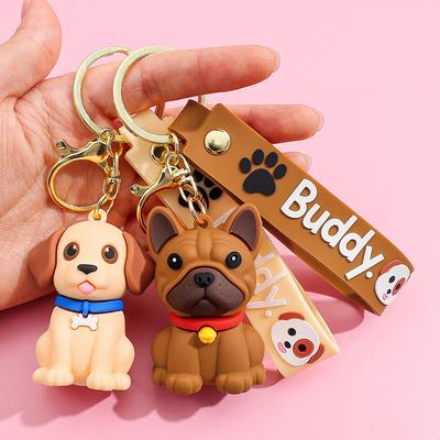 Xmas Dog Keychain Cute Husky Frenchie Shiba Inu Labrador Toy Poodle Welsh Corgi Dog Keyring Bag Car Key Chain Toys Gifts
