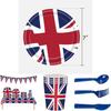 Britische Flagge Partyzubehör Set Gedenken Sie dem Platinjubiläum 2022 mit diesem wertvollen, multifunktionalen Set!