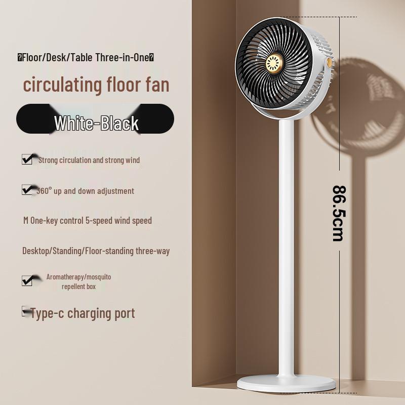 Retractable Electric Fan: Floor & Desktop Two-in-One for Home, Office, Dorm - High Wind Power