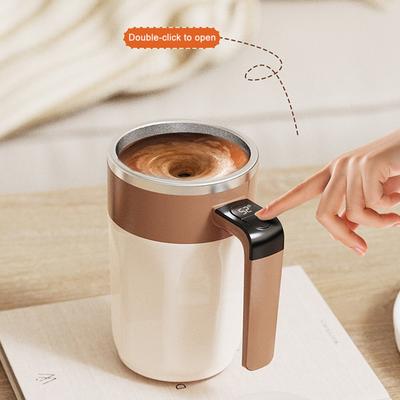Cană de cafea cu amestecare automată cu afișaj de temperatură în timp real, cană reîncărcabilă cu amestecare automată, cană de cafea din oțel inoxidabil 316 cu perete dublu izolat