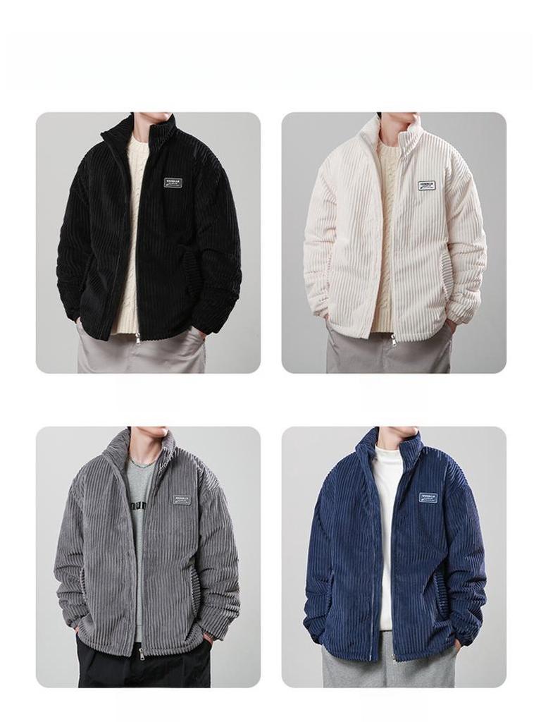 2024 Herren- & Damen-Verdickter Winddichter Cordmantel - Amerikanischer Retro, Herbst/Winter Stehkragen, Kältebeständig
