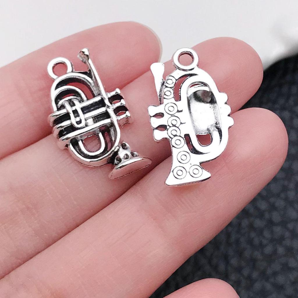 Mixed 30-Piece Musical Instrument Alloy Pendant Set with Guitar, Notes, and Mini Music Jewelry Accessories