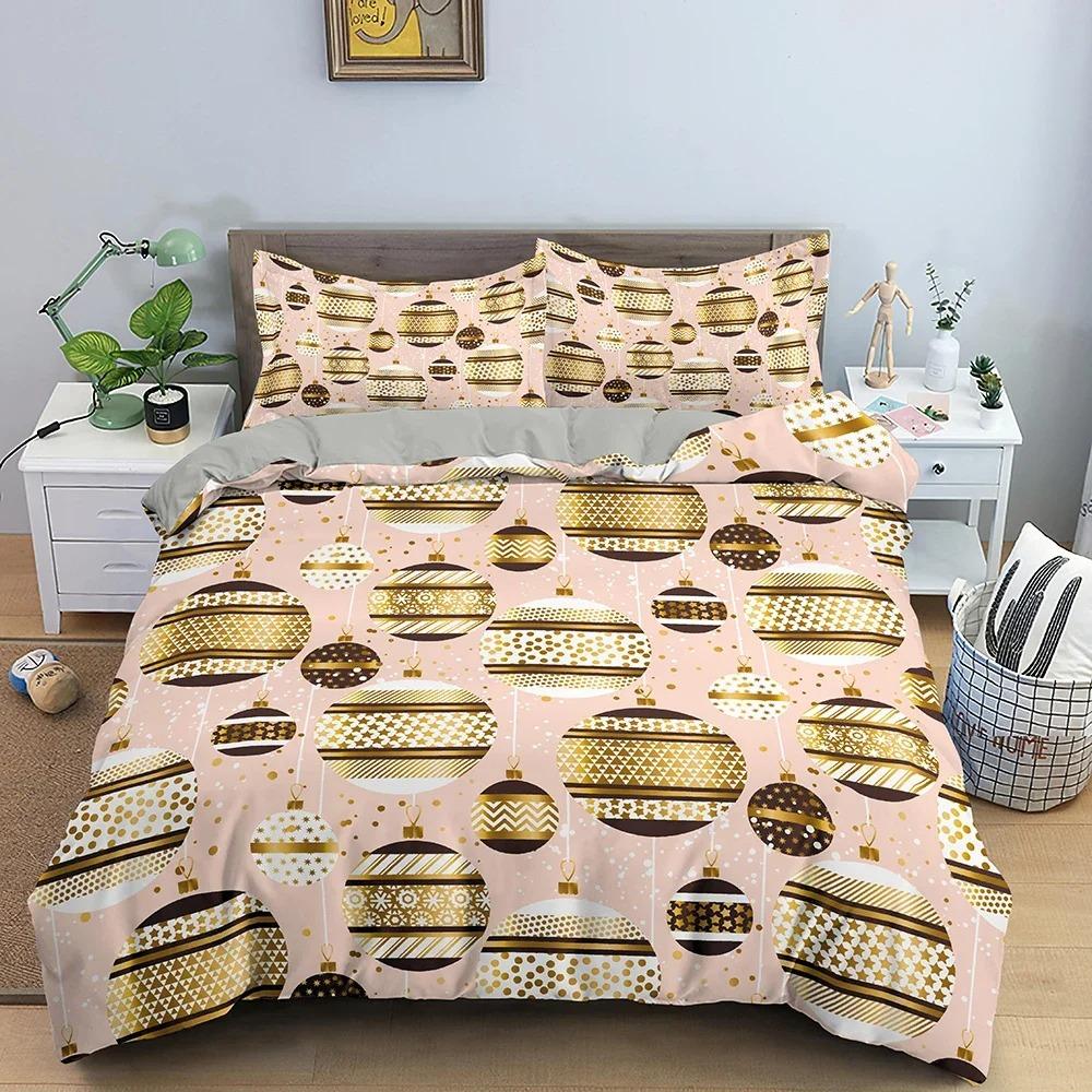 Merry Christmas Bedding Set King Queen Twin Size Duvet Cover Holiday Decorations For Bedroom