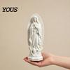 Durable Virgin Mary Sculpture Statue, Religious Resin Sculpture, Blessed Holy Lightweight Statue Mother Figurine for Catholic Home Desk Decor