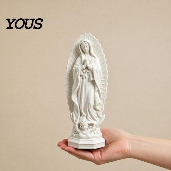 Durable Virgin Mary Sculpture Statue, Religious Resin Sculpture, Blessed Holy Lightweight Statue Mother Figurine for Catholic Home Desk Decor
