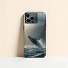 Ocean Blue Whale Phone Case For iPhone 17,16,15,14,13,12,11 Plus,Pro Max,XS,Soft Silicone Black Cover